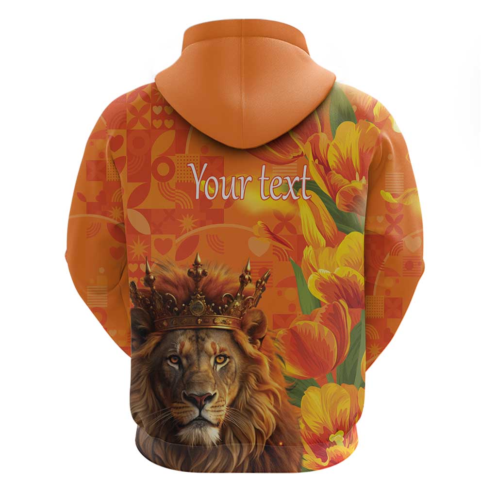 Personalized Netherlands Koningsdag Hoodie 27th April Lion with Orange Tulip LT17