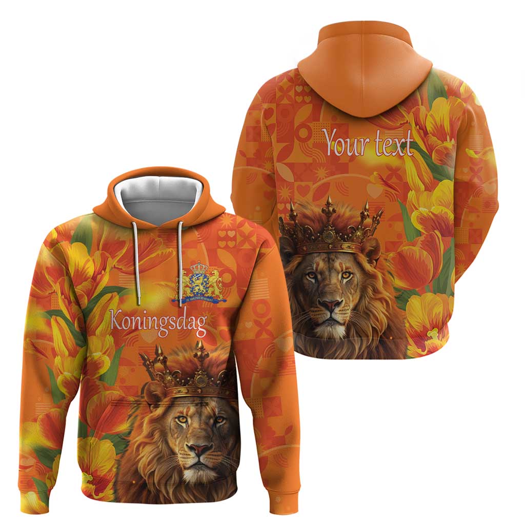 Personalized Netherlands Koningsdag Hoodie 27th April Lion with Orange Tulip LT17