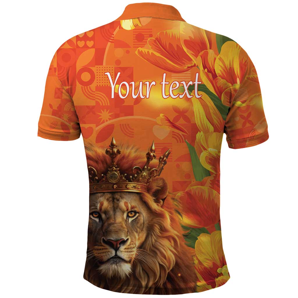 Personalized Netherlands Koningsdag Polo Shirt 27th April Lion with Orange Tulip LT17