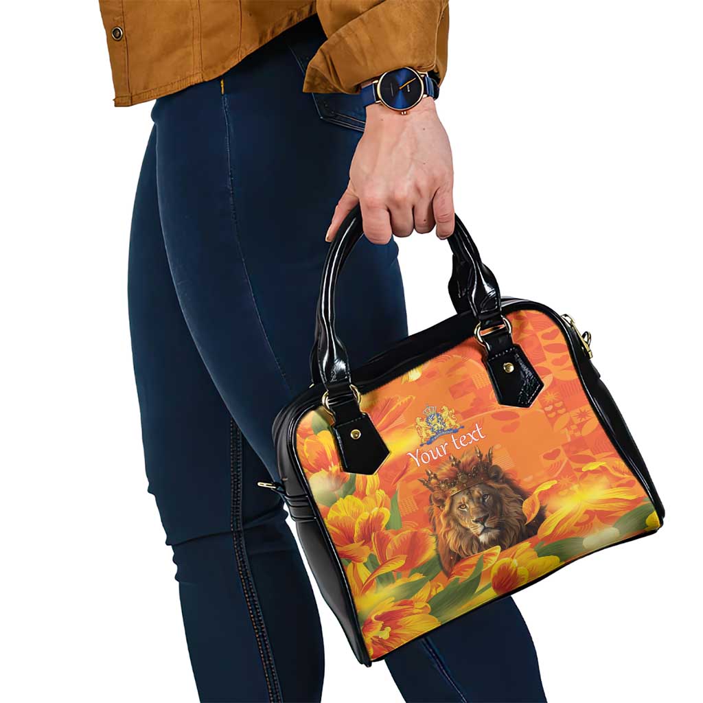 Personalized Netherlands Koningsdag Shoulder Handbag 27th April Lion with Orange Tulip LT17