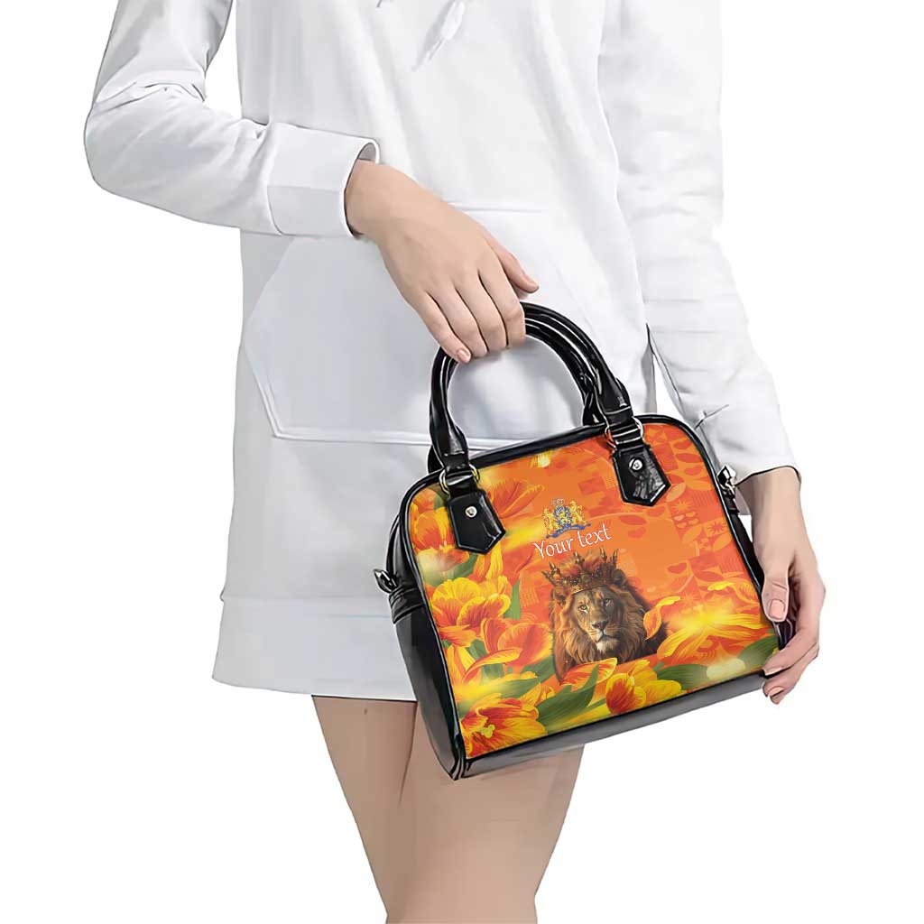 Personalized Netherlands Koningsdag Shoulder Handbag 27th April Lion with Orange Tulip LT17