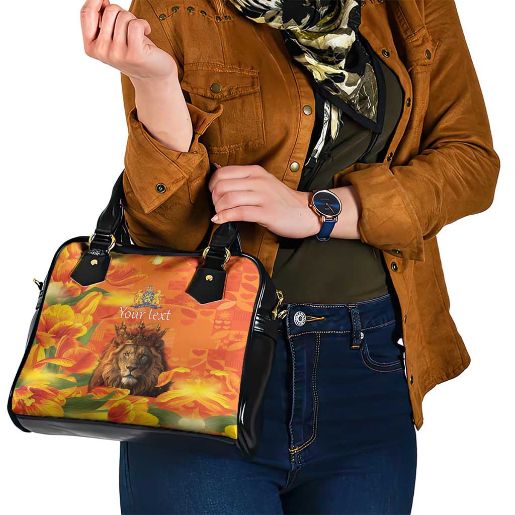Personalized Netherlands Koningsdag Shoulder Handbag 27th April Lion with Orange Tulip LT17