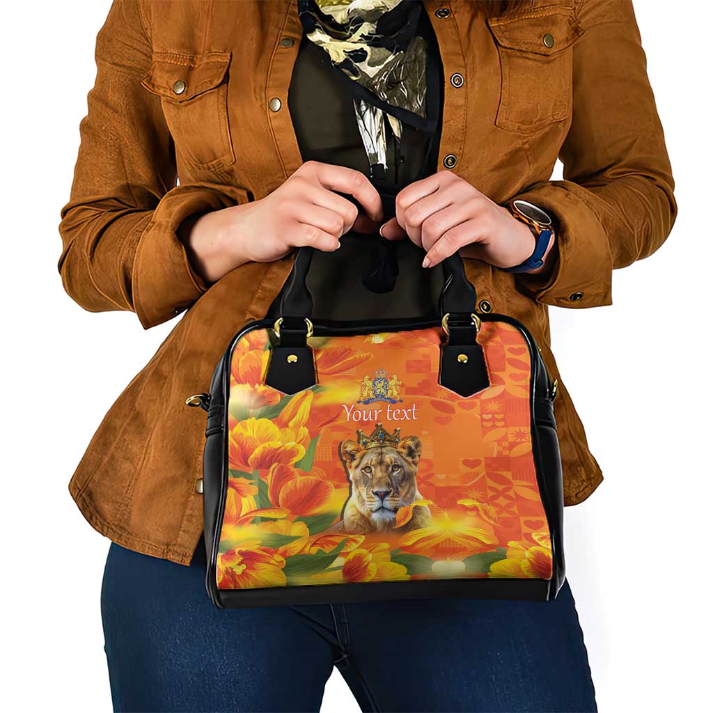 Personalized Netherlands Koninginnedag Shoulder Handbag 30th April Lioness with Orange Tulip LT17