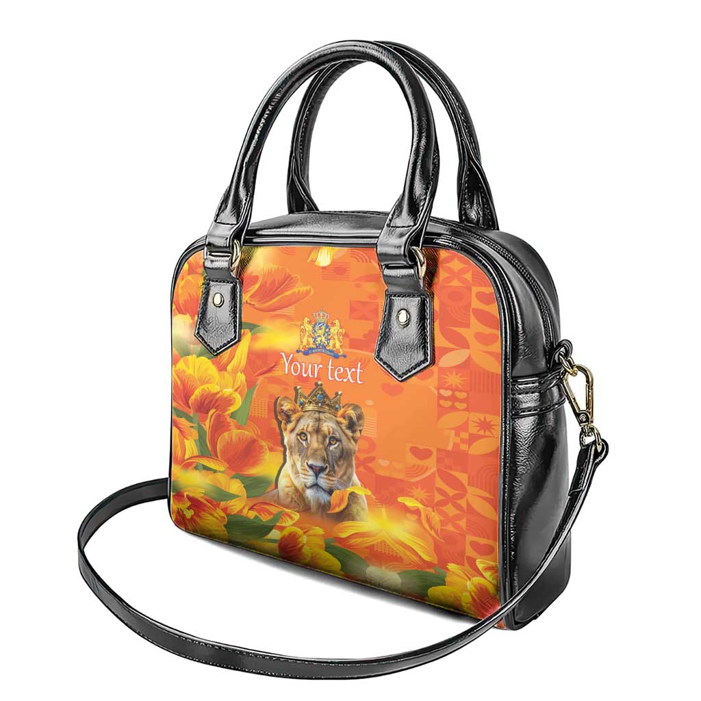 Personalized Netherlands Koninginnedag Shoulder Handbag 30th April Lioness with Orange Tulip LT17