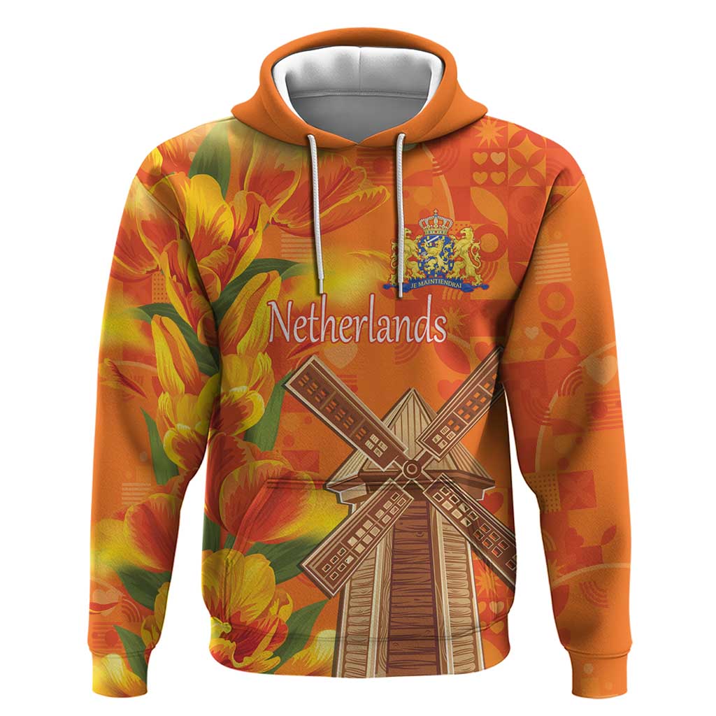Personalized Netherlands Orange Tulip and Wildmill Hoodie LT17