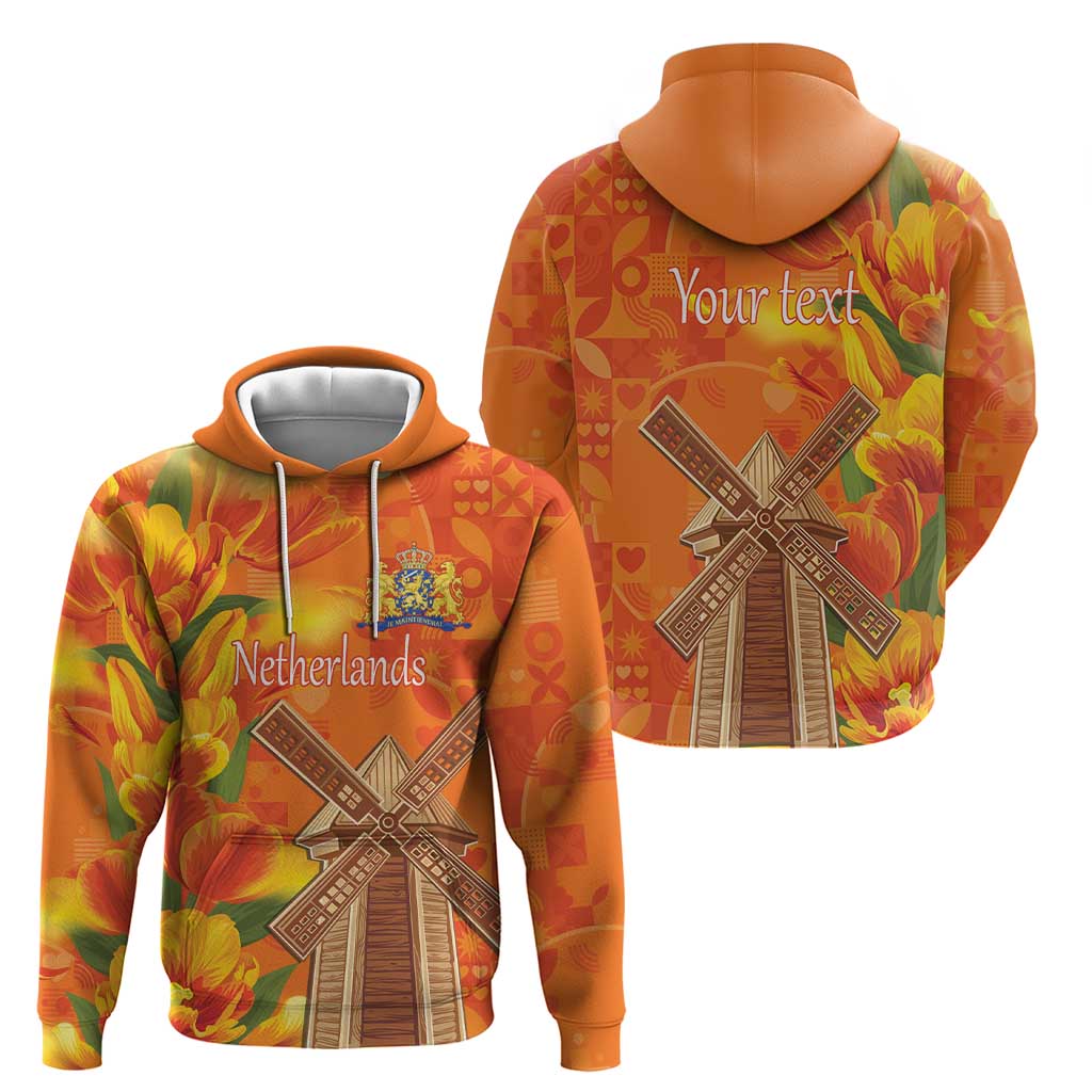 Personalized Netherlands Orange Tulip and Wildmill Hoodie LT17