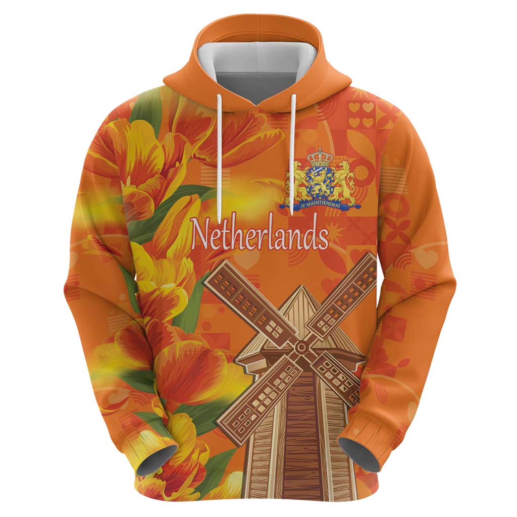 Personalized Netherlands Orange Tulip and Wildmill Hoodie LT17