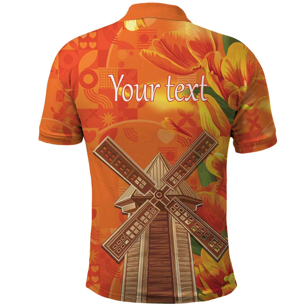 Personalized Netherlands Orange Tulip and Wildmill Polo Shirt LT17