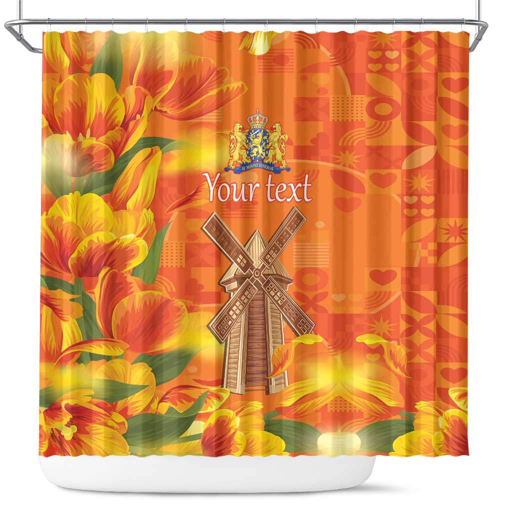 Personalized Netherlands Orange Tulip and Wildmill Shower Curtain LT17