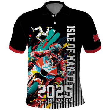 Personalized Isle of Man TT Polo Shirt Motorcycle Racing LT17
