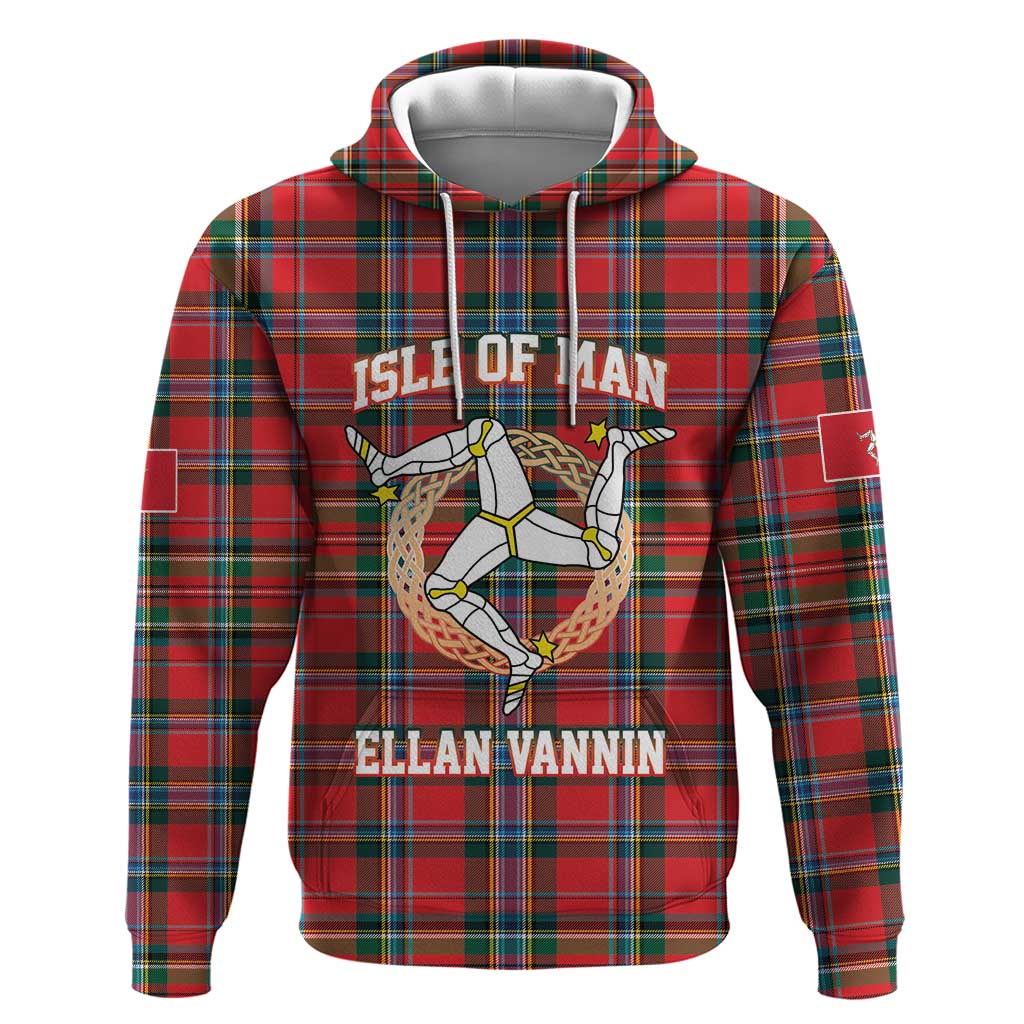 Personalized Isle of Man Triskelion Hoodie Celtic Knots with Red Tartan LT17