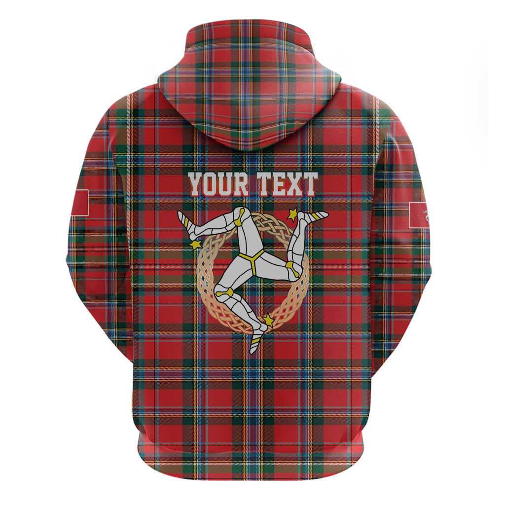Personalized Isle of Man Triskelion Hoodie Celtic Knots with Red Tartan LT17