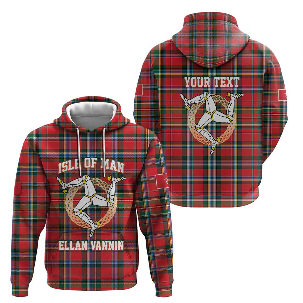 Personalized Isle of Man Triskelion Hoodie Celtic Knots with Red Tartan LT17