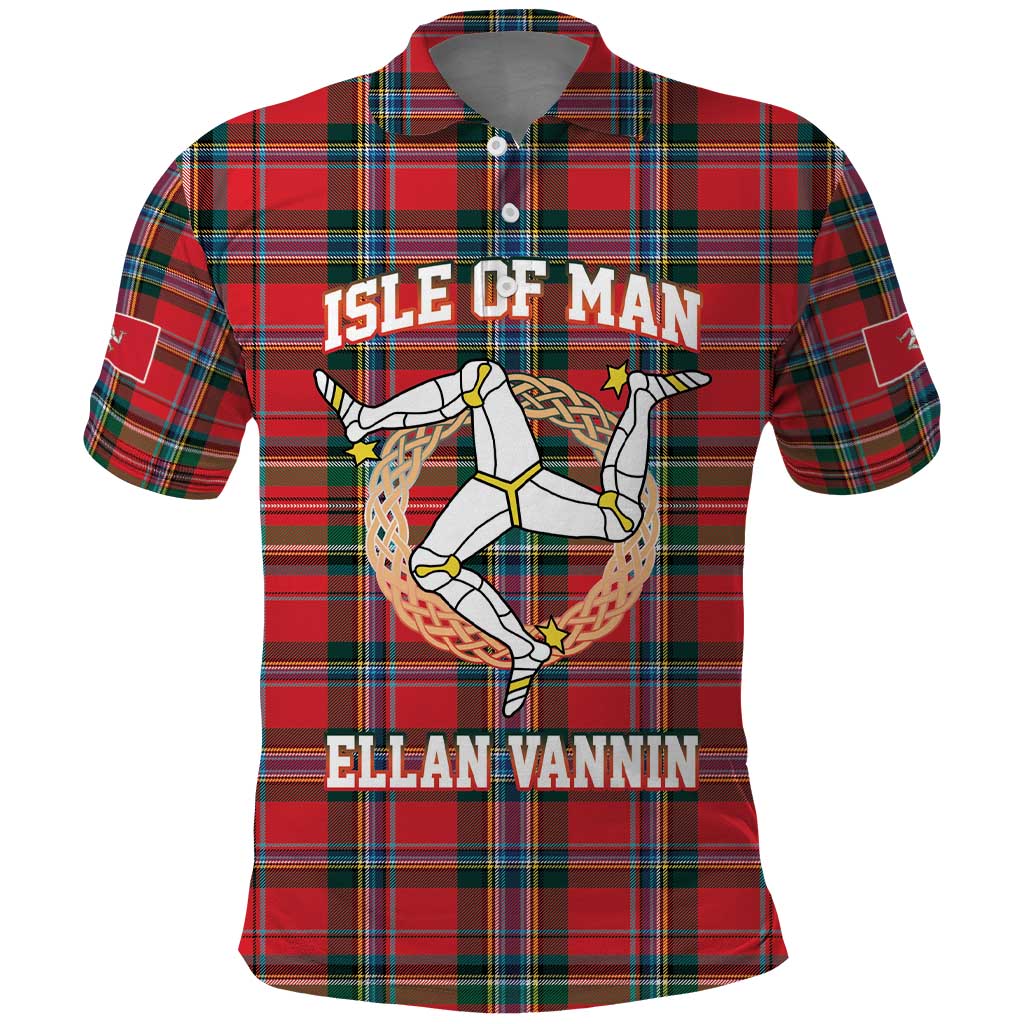 Personalized Isle of Man Triskelion Polo Shirt Celtic Knots with Red Tartan LT17