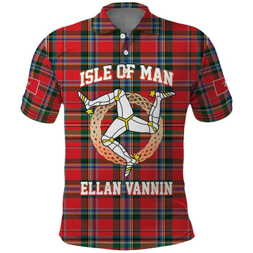 Personalized Isle of Man Triskelion Polo Shirt Celtic Knots with Red Tartan LT17