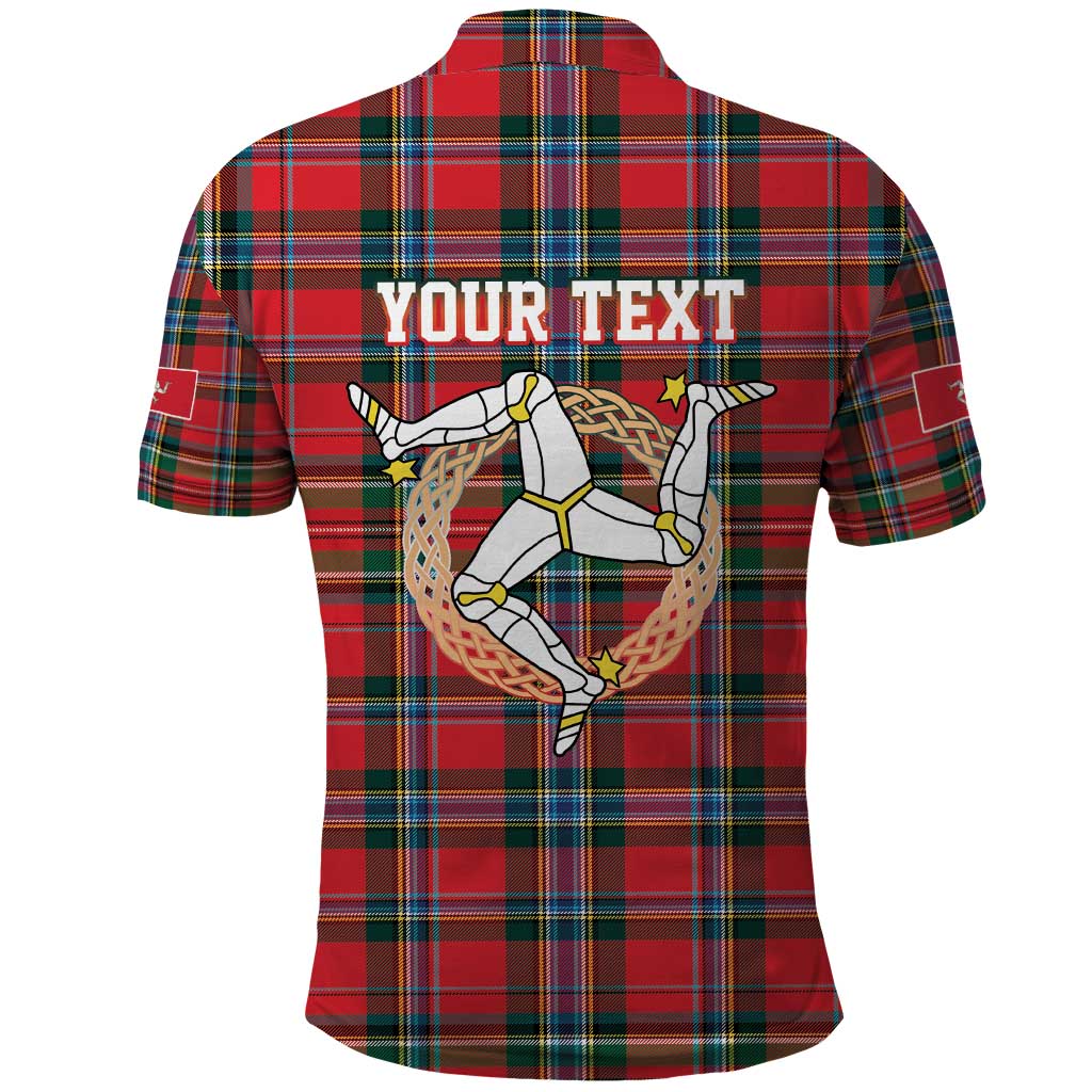 Personalized Isle of Man Triskelion Polo Shirt Celtic Knots with Red Tartan LT17