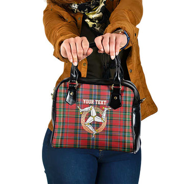Personalized Isle of Man Triskelion Shoulder Handbag Celtic Knots with Red Tartan LT17