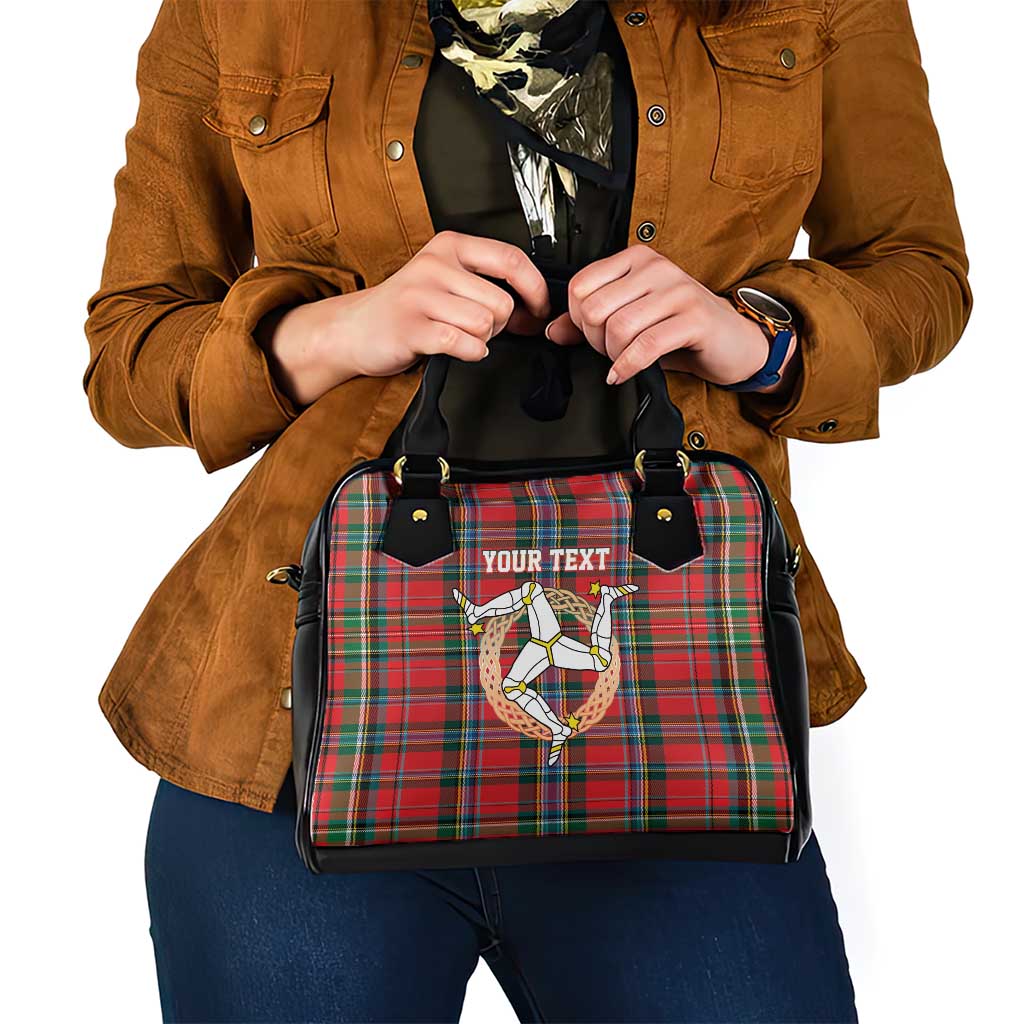 Personalized Isle of Man Triskelion Shoulder Handbag Celtic Knots with Red Tartan LT17