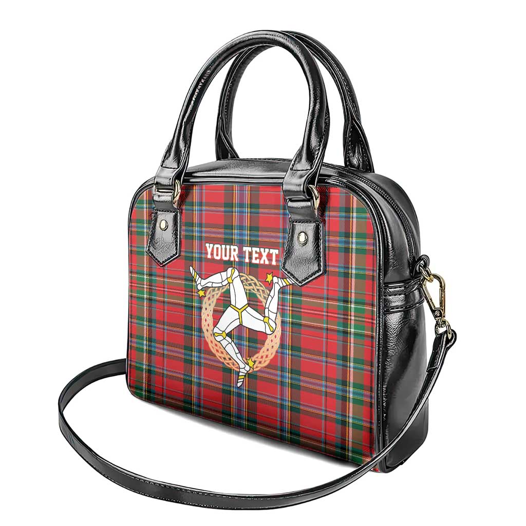 Personalized Isle of Man Triskelion Shoulder Handbag Celtic Knots with Red Tartan LT17