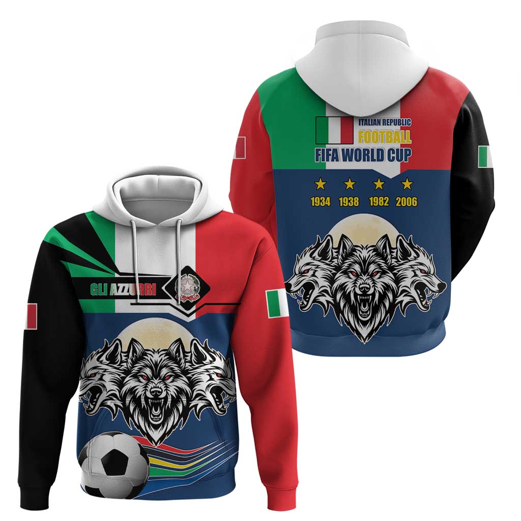 Italian Republic Football Hoodie Gli Azzurri History Champion LT17