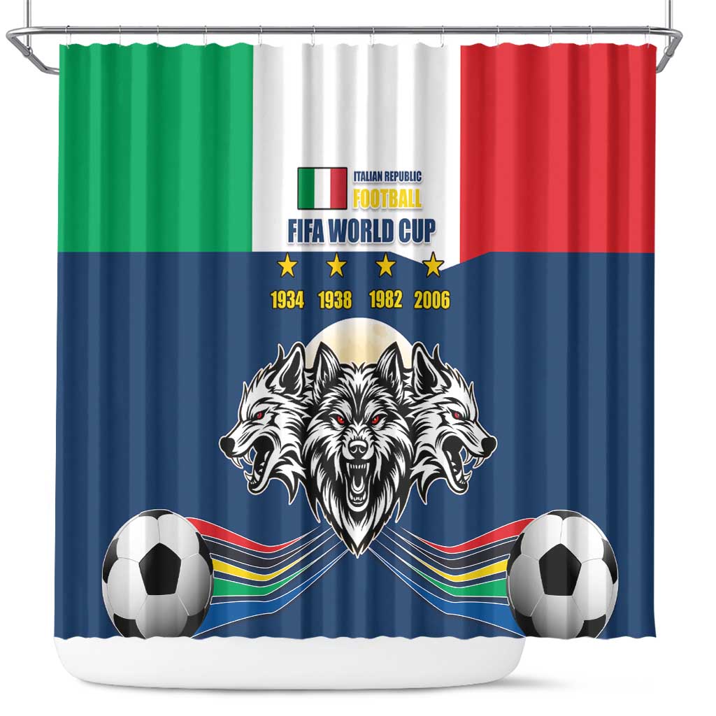 Italian Republic Football Shower Curtain Gli Azzurri History Champion LT17