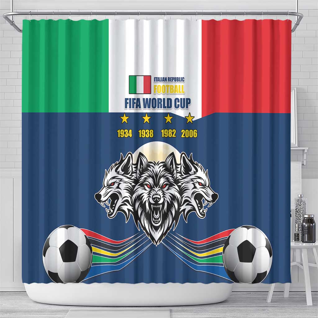 Italian Republic Football Shower Curtain Gli Azzurri History Champion LT17