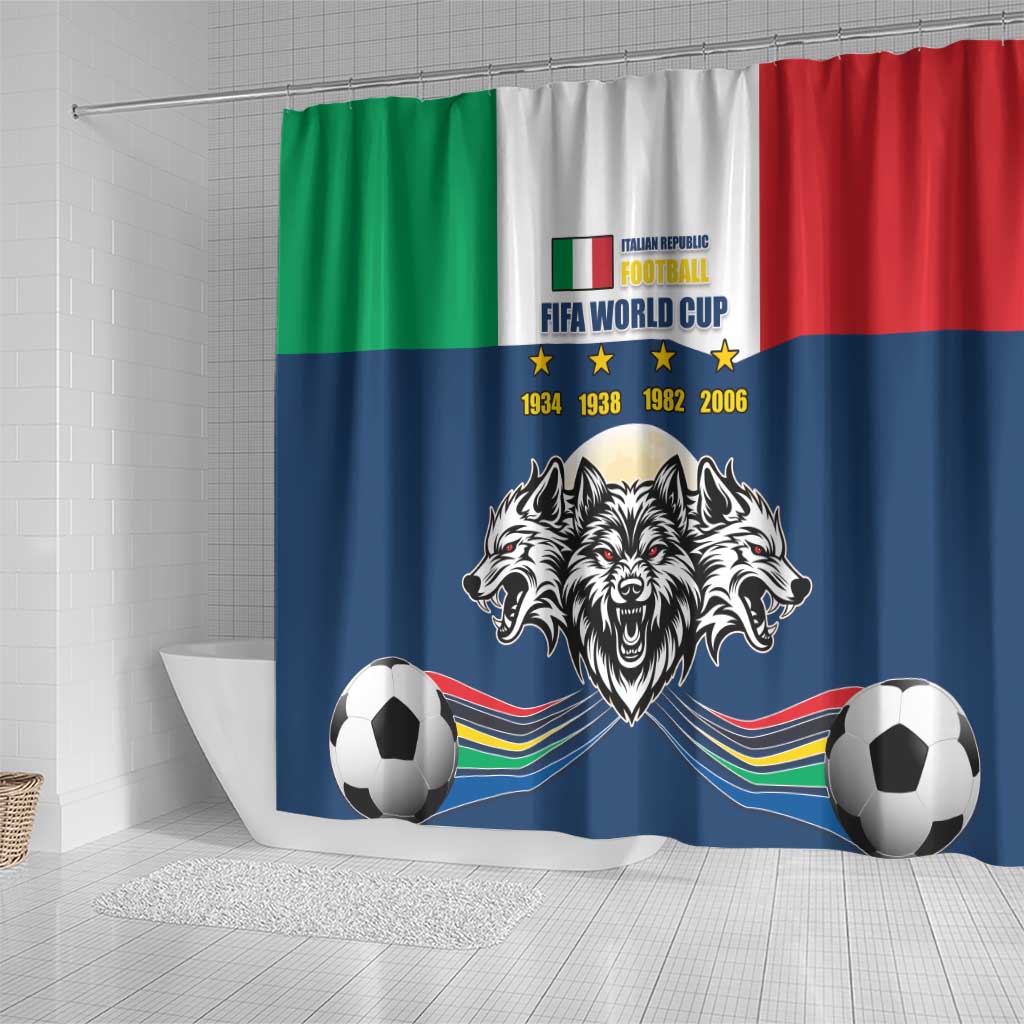 Italian Republic Football Shower Curtain Gli Azzurri History Champion LT17