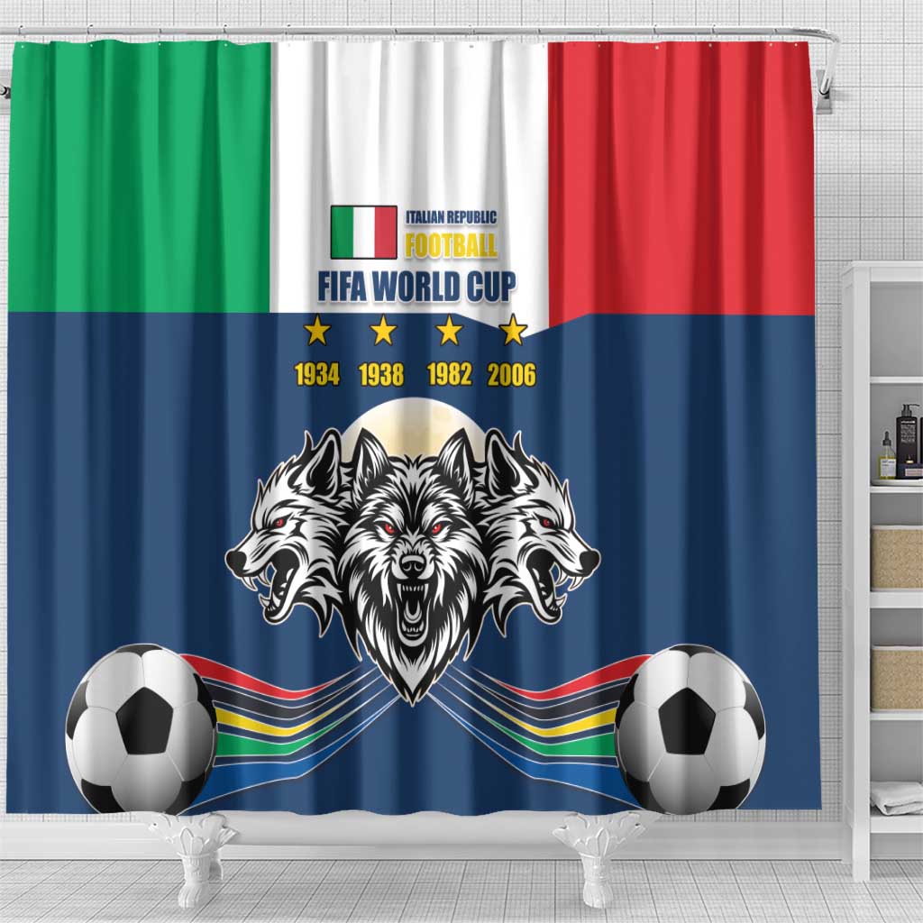 Italian Republic Football Shower Curtain Gli Azzurri History Champion LT17