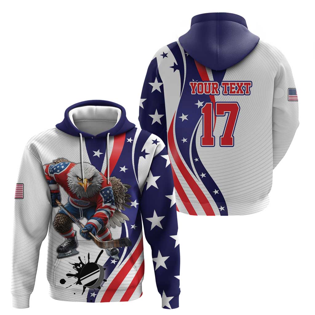 Custom United States Ice Hockey Go Champions Hoodie Team USA Eagle Mascot Style LT17