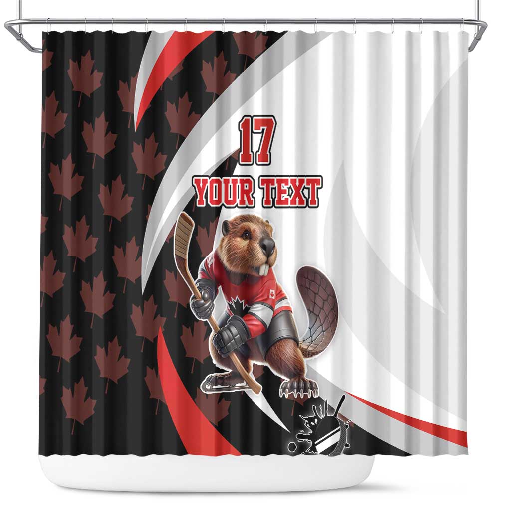 Custom Canada Ice Hockey Go Champions Shower Curtain Team Canada Beaver Mascot Style LT17