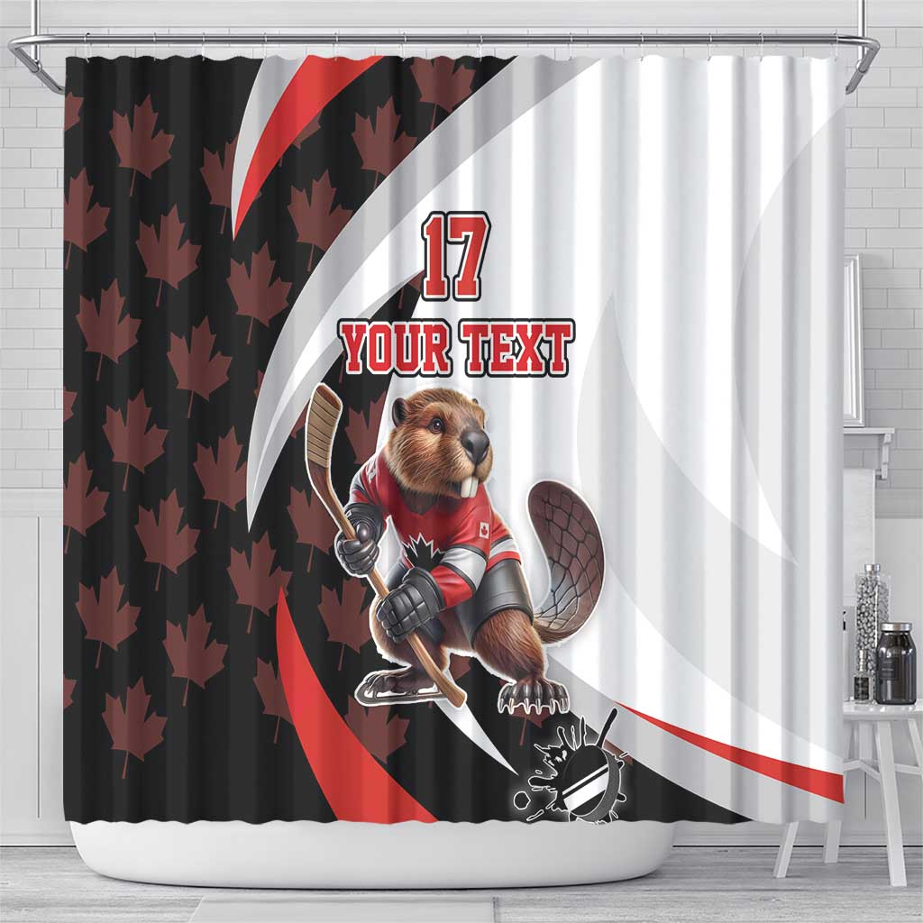 Custom Canada Ice Hockey Go Champions Shower Curtain Team Canada Beaver Mascot Style LT17
