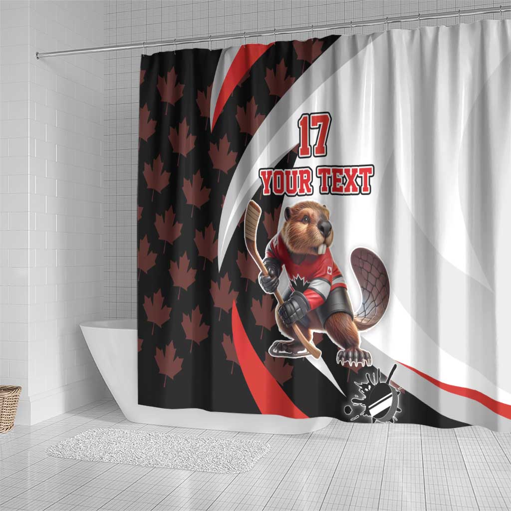 Custom Canada Ice Hockey Go Champions Shower Curtain Team Canada Beaver Mascot Style LT17