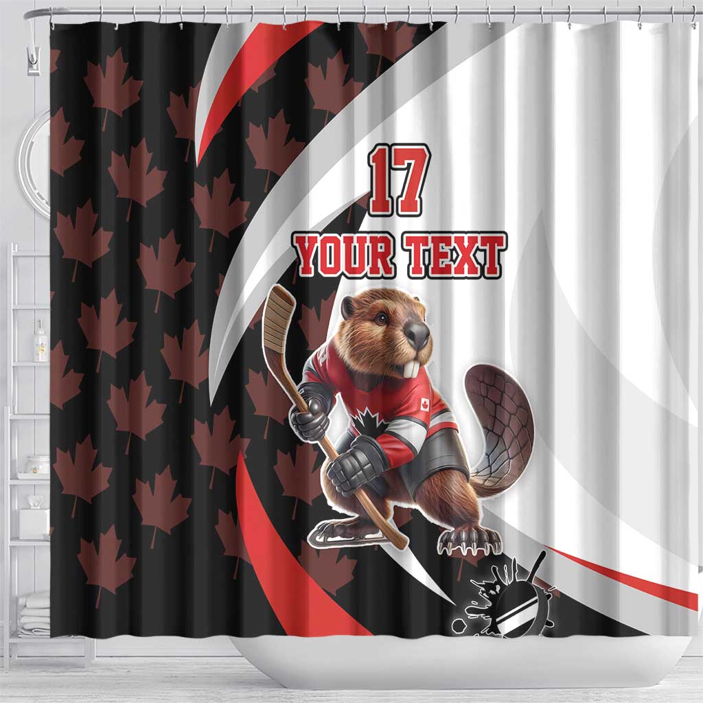 Custom Canada Ice Hockey Go Champions Shower Curtain Team Canada Beaver Mascot Style LT17