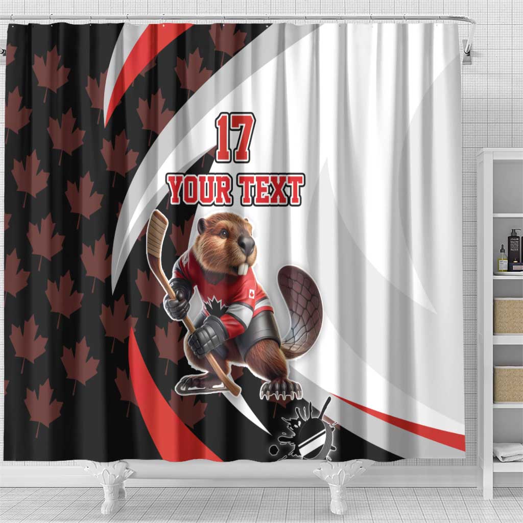 Custom Canada Ice Hockey Go Champions Shower Curtain Team Canada Beaver Mascot Style LT17