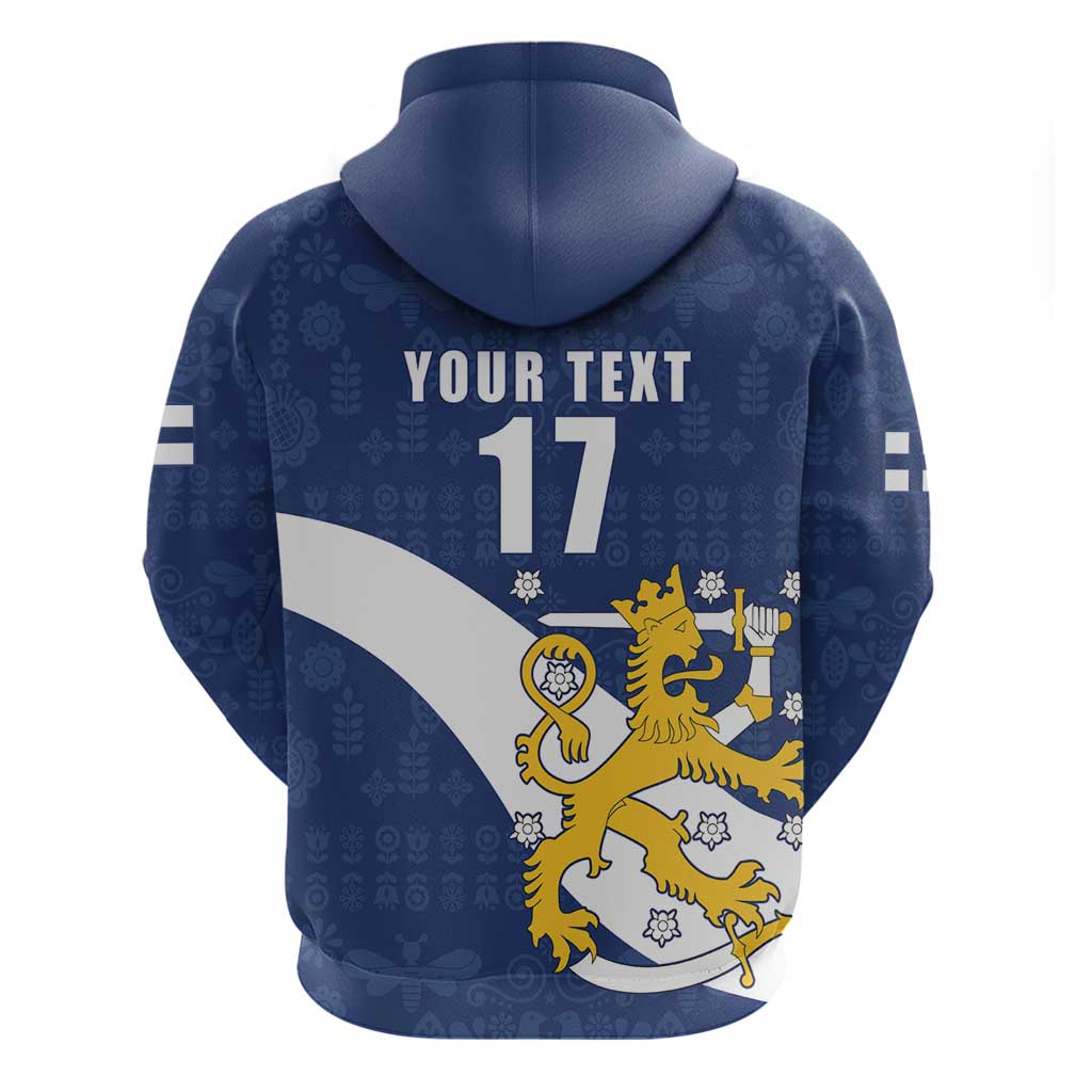 Custom Finland Football We are Champions Hoodie Huuhkajat with Finnish Folk Paterns LT17