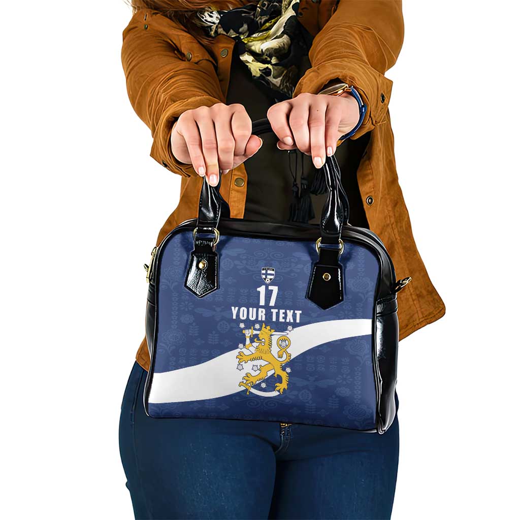 Custom Finland Football We are Champions Shoulder Handbag Huuhkajat with Finnish Folk Paterns LT17