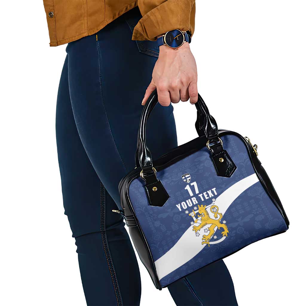 Custom Finland Football We are Champions Shoulder Handbag Huuhkajat with Finnish Folk Paterns LT17