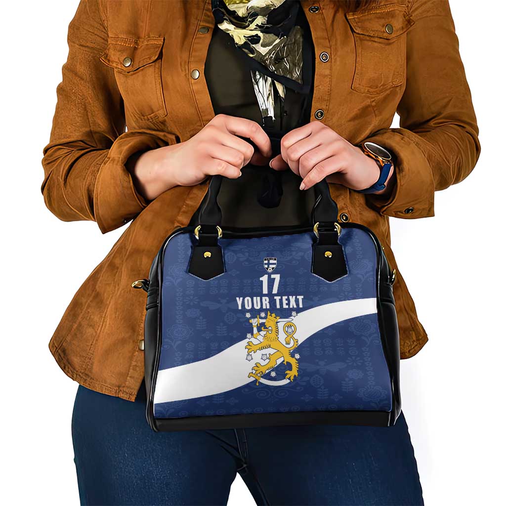 Custom Finland Football We are Champions Shoulder Handbag Huuhkajat with Finnish Folk Paterns LT17