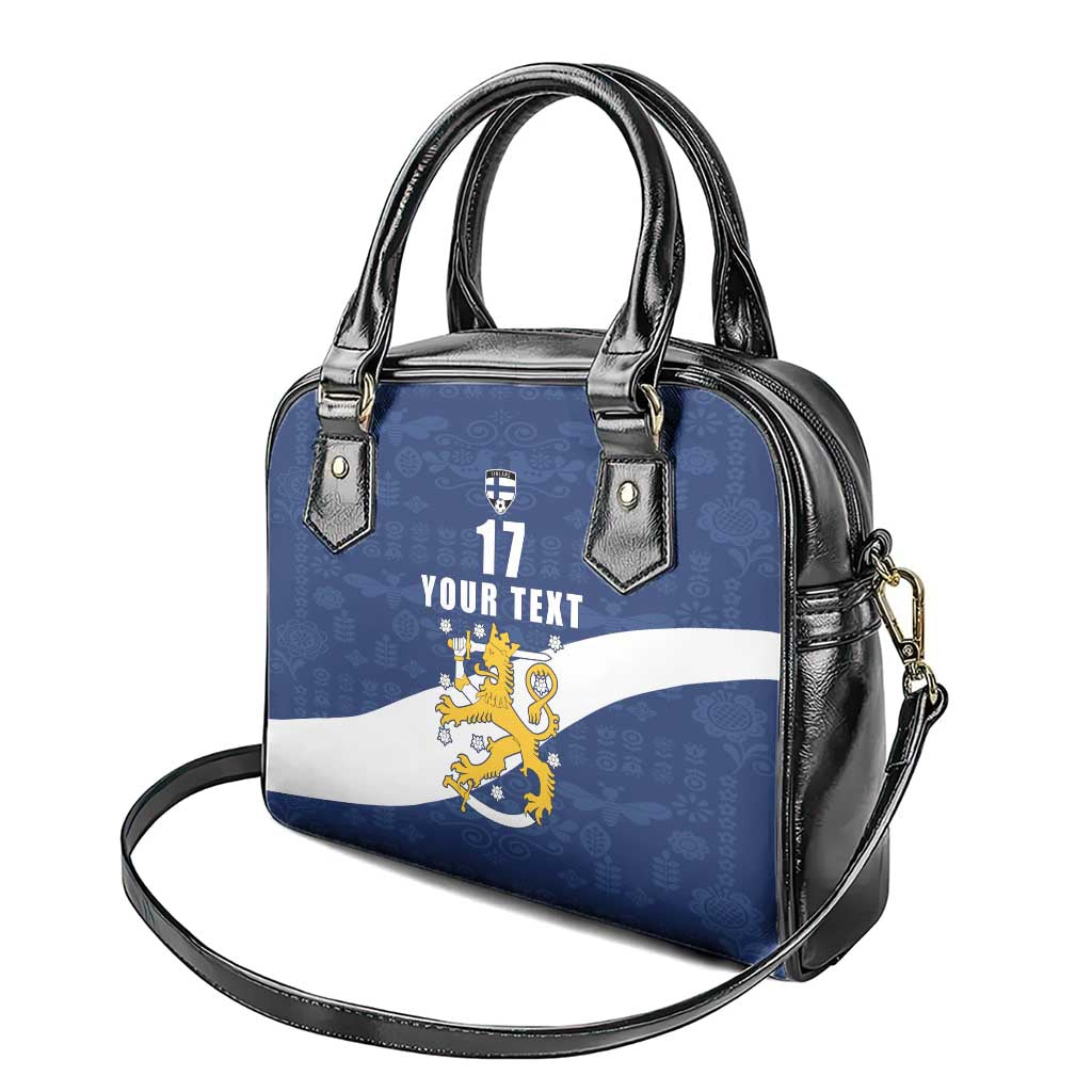 Custom Finland Football We are Champions Shoulder Handbag Huuhkajat with Finnish Folk Paterns LT17