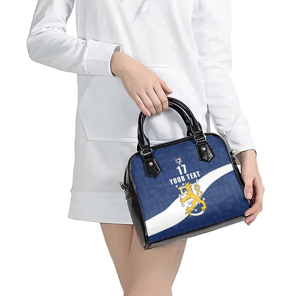 Custom Finland Football We are Champions Shoulder Handbag Huuhkajat with Finnish Folk Paterns LT17