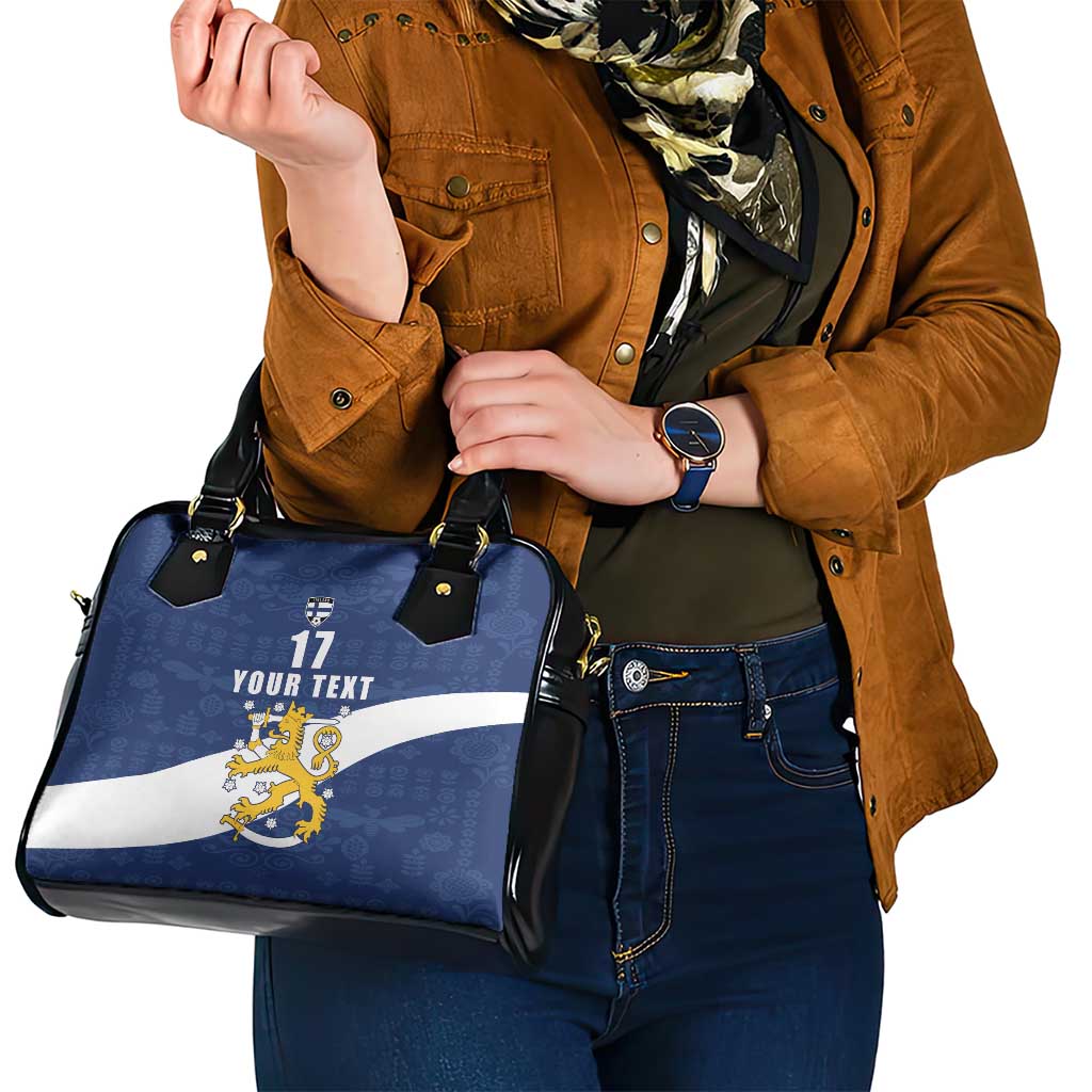 Custom Finland Football We are Champions Shoulder Handbag Huuhkajat with Finnish Folk Paterns LT17