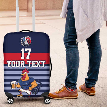 Custom France Football Luggage Cover Blue Gallic Rooster Mascot LT17