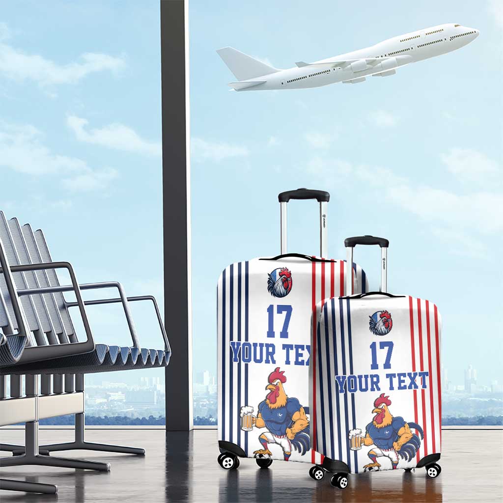 Custom France Football Luggage Cover White Gallic Rooster Mascot LT17