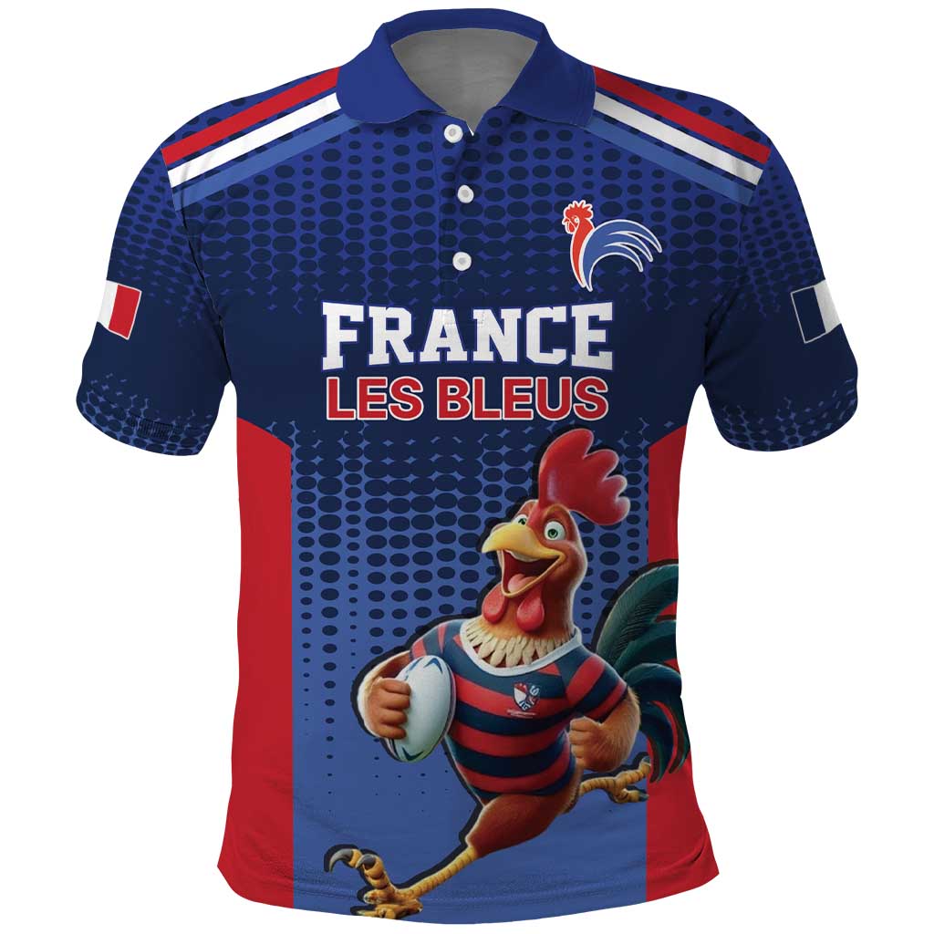 France Rugby Custom Polo Shirt Come on Les Bleus Blue Style LT17