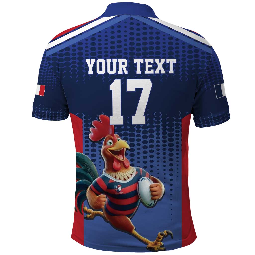 France Rugby Custom Polo Shirt Come on Les Bleus Blue Style LT17