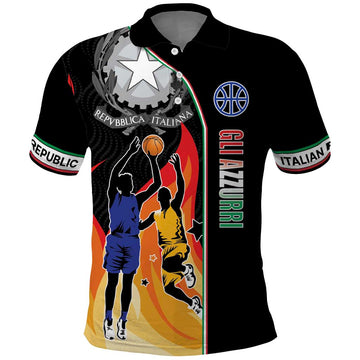 Custom Italian Republic Baketball Polo Shirt Sporty Style LT17