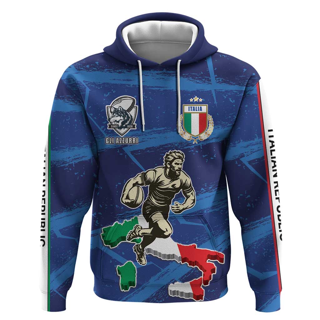 Italian Republic Rugby Custom Hoodie Sporty Style LT17