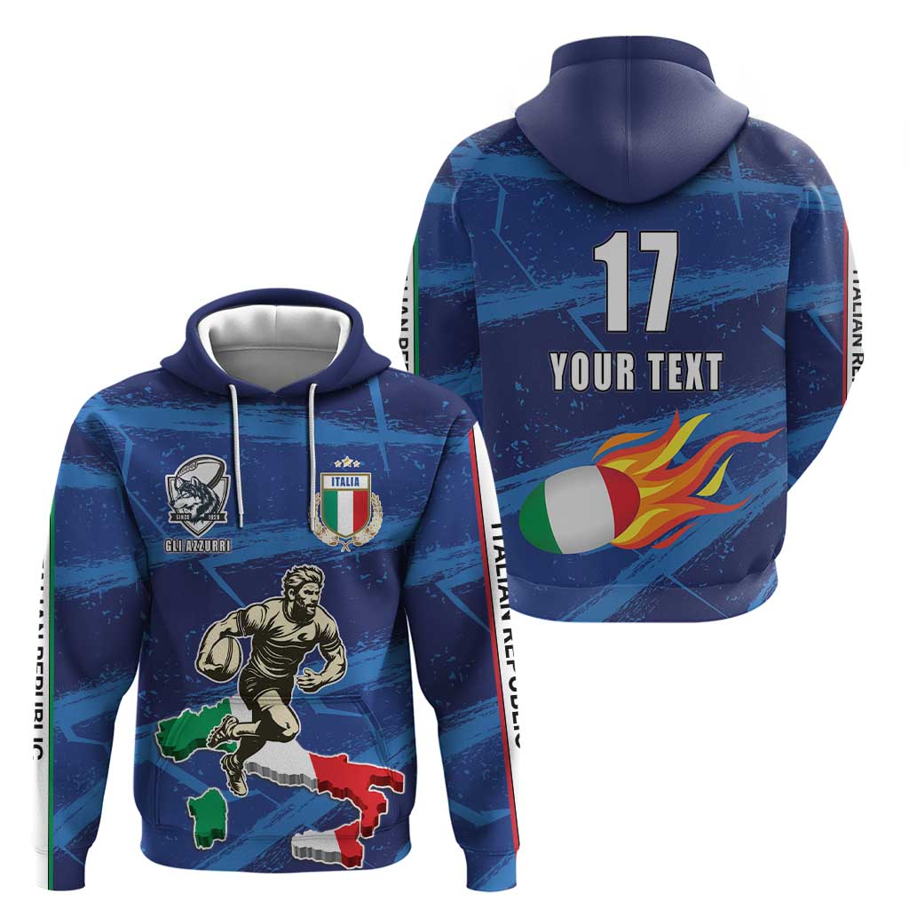 Italian Republic Rugby Custom Hoodie Sporty Style LT17