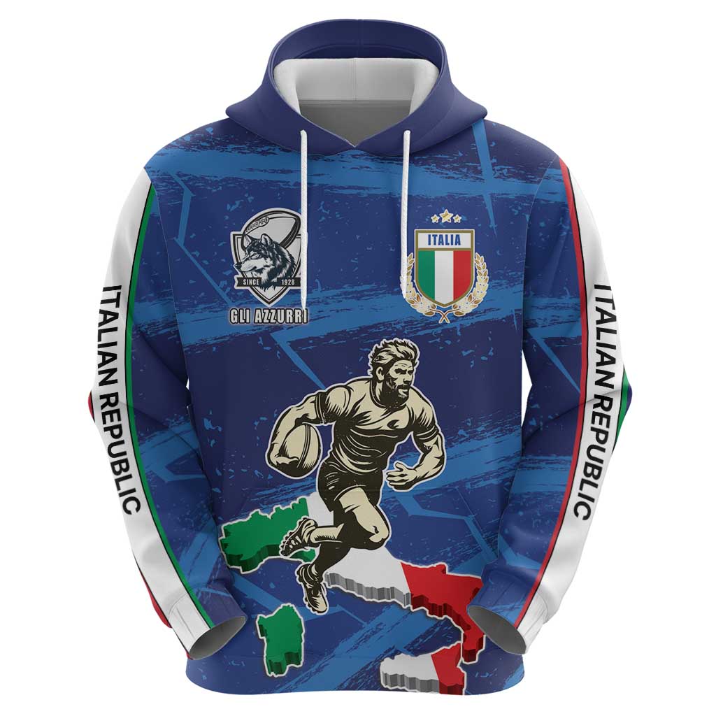 Italian Republic Rugby Custom Hoodie Sporty Style LT17