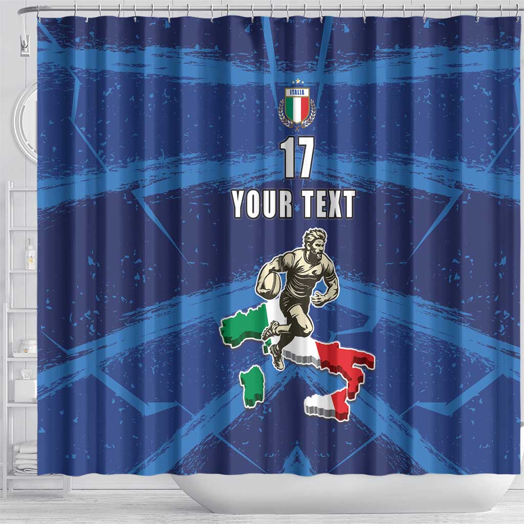 Italian Republic Rugby Custom Shower Curtain Sporty Style LT17